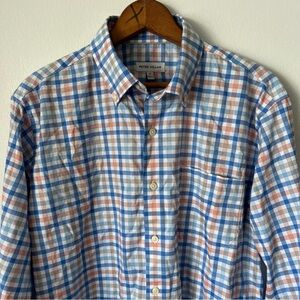 Peter Millar Pastel Spring Easter Checkered Plaid Button Down Shirt Pocket Men M